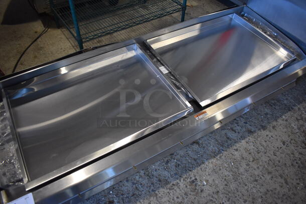 BRAND NEW SCRATCH AND DENT! 2022 Cooking Performance Group 351GTCPG72NL Stainless Steel Commercial Countertop 72" Natural Gas Powered Flat Top Griddle w/ Thermostatic Controls. Missing Knobs. 180,000 BTU. 72x30x13 - Image 8 of 9