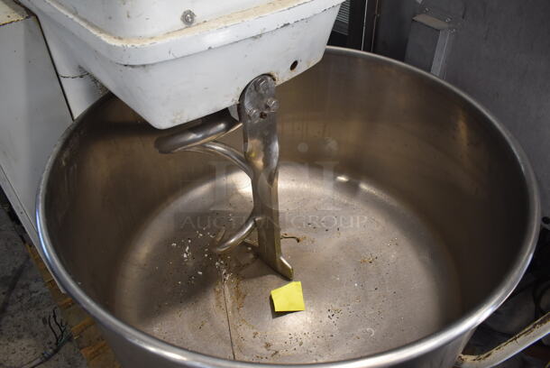 Metal Commercial Floor Style Spiral Dough Mixer w/ Stainless Steel Mixing Bowl and Dough Hook Attachment. 230 Volts, 3 Phase.  39x66x52 - Image 3 of 10