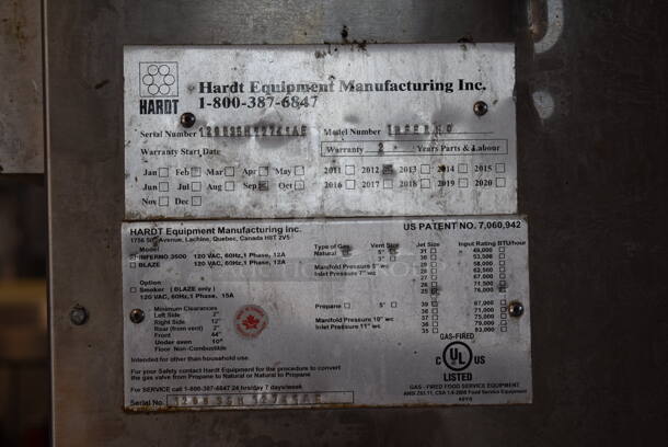 2 2012 Hardt Model Inferno 3500 Stainless Steel Commercial Natural Gas Powered Rotisserie Ovens on Commercial Casters. Each Oven Has a 40 Bird Capacity. 50x46x84. 2 Times Your Bid! - Image 10 of 11