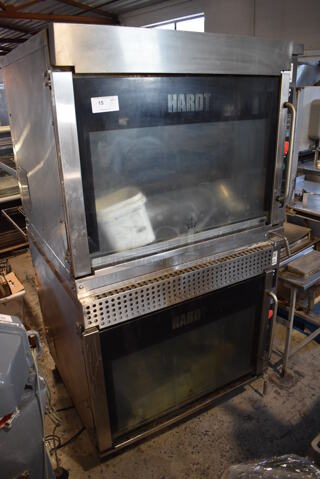 2 2013 Hardt Model Inferno 3500 Stainless Steel Commercial Natural Gas Powered Rotisserie Ovens on Commercial Casters. Each Oven Has a 40 Bird Capacity. 50x46x84. 2 Times Your Bid!
