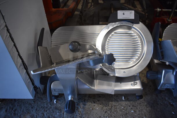 BRAND NEW SCRATCH AND DENT! Hobart Centerline EDGE14-11 Stainless Steel Commercial Countertop Meat Slicer w/ Blade Sharpener.  Backside Knob is Broken. 115 Volts, 1 Phase. 30x24x22. Tested and Powers On But Blade Does Not Move