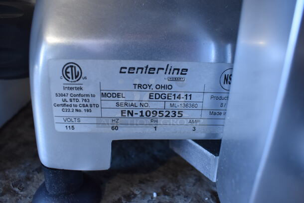BRAND NEW SCRATCH AND DENT! Hobart Centerline EDGE14-11 Stainless Steel Commercial Countertop Meat Slicer w/ Blade Sharpener.  Backside Knob is Broken. 115 Volts, 1 Phase. 30x24x22. Tested and Powers On But Blade Does Not Move - Image 7 of 8