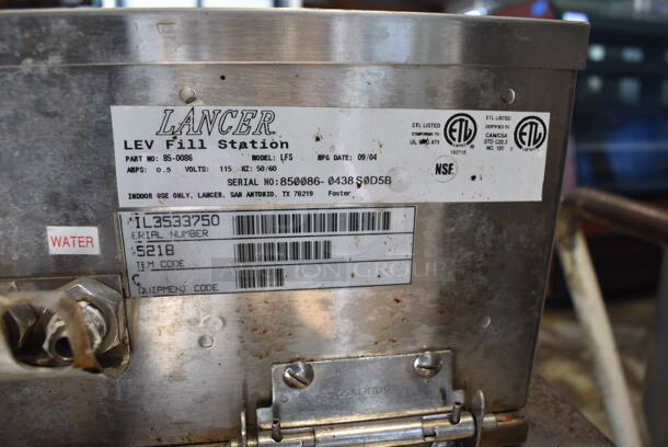 Taylor Stainless Steel Commercial Countertop Air Cooled Single Flavor Frozen Beverage Machine w/ Lancer LFS Liquid Fill System and Drink Mixing Attachment. 208-240 Volts, 3 Phase. 18x32x42 - Image 8 of 9