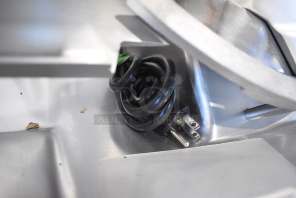 BRAND NEW SCRATCH AND DENT! Hobart Centerline EDGE14-11 Stainless Steel Commercial Countertop Meat Slicer w/ Blade Sharpener.  Backside Knob is Broken. 115 Volts, 1 Phase. 30x24x22. Tested and Powers On But Blade Does Not Move - Image 8 of 8