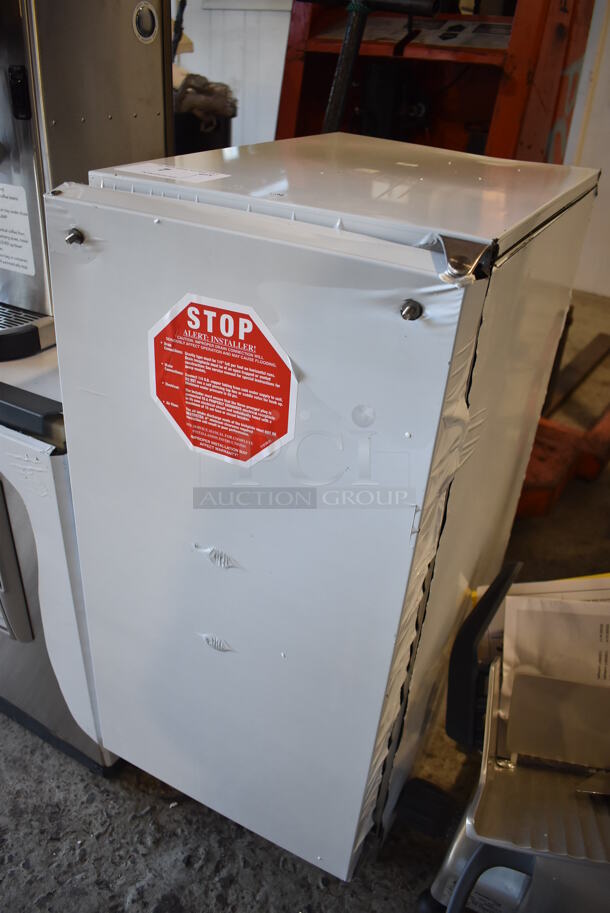 BRAND NEW SCRATCH AND DENT! Scotsman CU50GA-1 Stainless Steel Commercial Self Contained Undercounter Gourmet Cube Ice Machine. Door Brackets Are Broken and Handle Is Off. 115 Volts, 1 Phase. 15x22.5x34 - Image 2 of 8