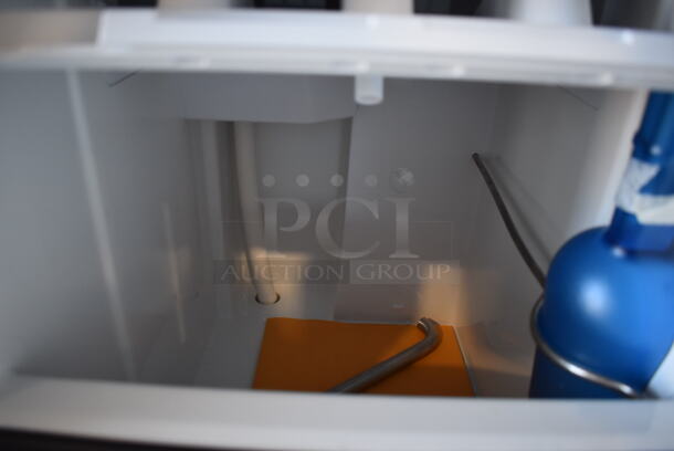 BRAND NEW SCRATCH AND DENT! Scotsman CU50GA-1 Stainless Steel Commercial Self Contained Undercounter Gourmet Cube Ice Machine. Door Brackets Are Broken and Handle Is Off. 115 Volts, 1 Phase. 15x22.5x34 - Image 5 of 8