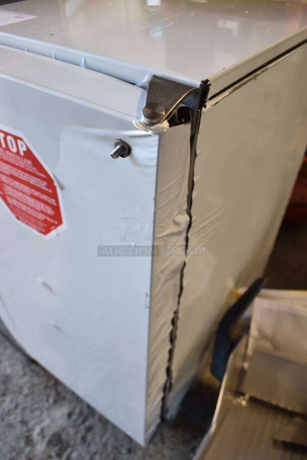 BRAND NEW SCRATCH AND DENT! Scotsman CU50GA-1 Stainless Steel Commercial Self Contained Undercounter Gourmet Cube Ice Machine. Door Brackets Are Broken and Handle Is Off. 115 Volts, 1 Phase. 15x22.5x34 - Image 8 of 8