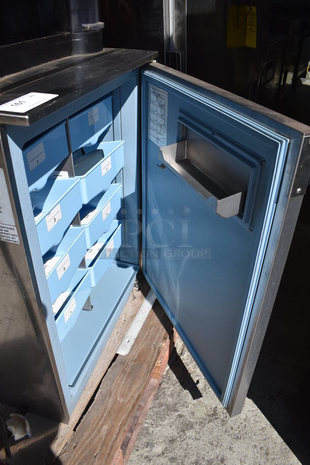 2016 Manitowoc Multiplex MB-8-1 Stainless Steel Commercial Blend In Cup Workstation on Single Door Undercounter Cooler on Commercial Casters. 115 Volts, 1 Phase. 26x34x71. Tested and Working! - Image 5 of 8
