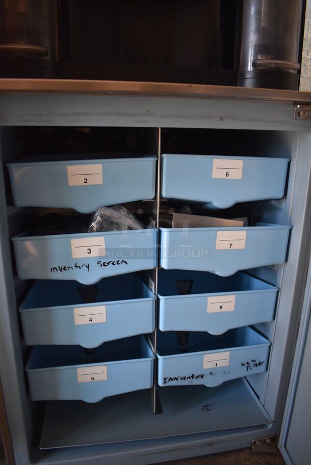 2016 Manitowoc Multiplex MB-8-1 Stainless Steel Commercial Blend In Cup Workstation on Single Door Undercounter Cooler on Commercial Casters. 115 Volts, 1 Phase. 26x34x71. Tested and Working! - Image 5 of 7