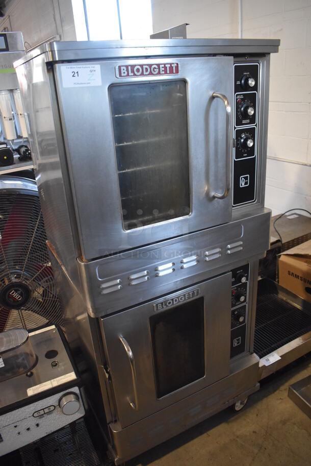2 Blodgett Stainless Steel Commercial Natural Gas Powered Half Size Convection Oven w/ View Through Doors, Metal Oven Racks and Thermostatic Controls on Commercial Casters. 30x25x67. 2 Times Your Bid! - Image 3 of 8