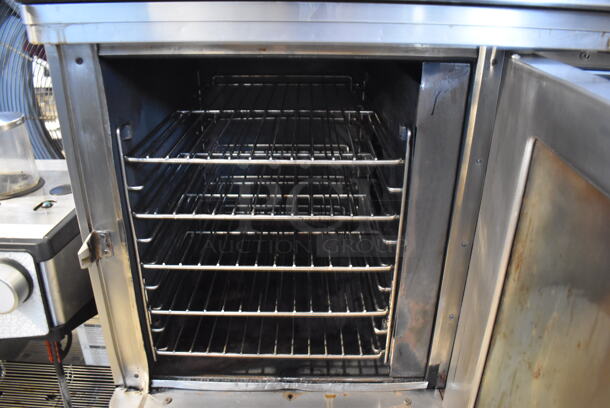 2 Blodgett Stainless Steel Commercial Natural Gas Powered Half Size Convection Oven w/ View Through Doors, Metal Oven Racks and Thermostatic Controls on Commercial Casters. 30x25x67. 2 Times Your Bid! - Image 6 of 8