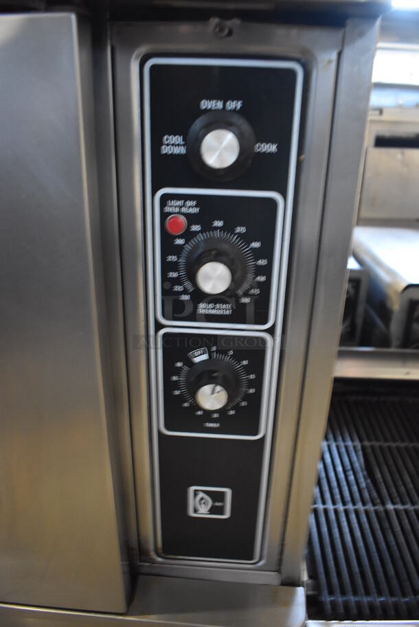 2 Blodgett Stainless Steel Commercial Natural Gas Powered Half Size Convection Oven w/ View Through Doors, Metal Oven Racks and Thermostatic Controls on Commercial Casters. 30x25x67. 2 Times Your Bid! - Image 7 of 8