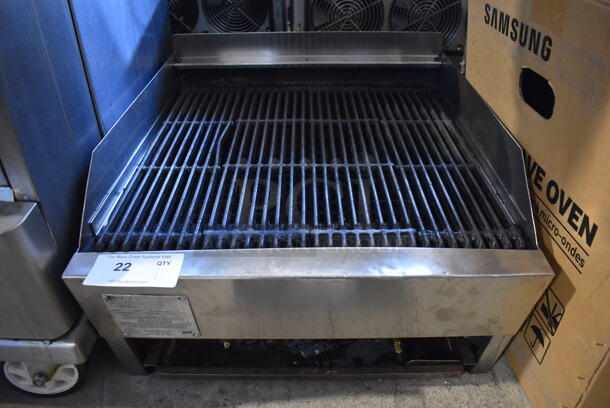 Rankin Delux 2123-C Stainless Steel Commercial Countertop Natural Gas Powered Charbroiler Grill. 30,000 BTU. 22x23x15