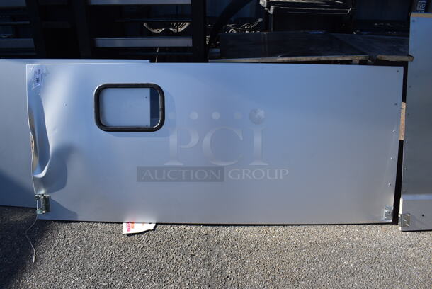 BRAND NEW SCRATCH AND DENT! Curtron Service-Pro Series 30 Double Aluminum Swinging Traffic Door. Goes GREAT w/ Lot 183! 35x2.5x82