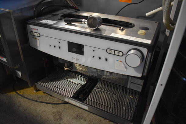 Schaerer Barista Stainless Steel Commercial Countertop 2 Group Espresso Machine w/ Portafilter, 2 Steam Wands. Missing Hoppers. 208 Volts, 1 Phase. 29x20x25 - Image 2 of 6