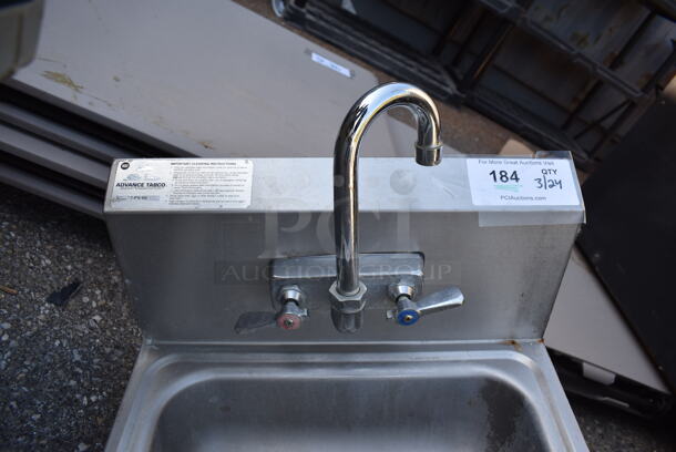 Stainless Steel Commercial Single Bay Wall Mount Sink w/ Faucet and Handles. 17x16x23 - Image 4 of 4
