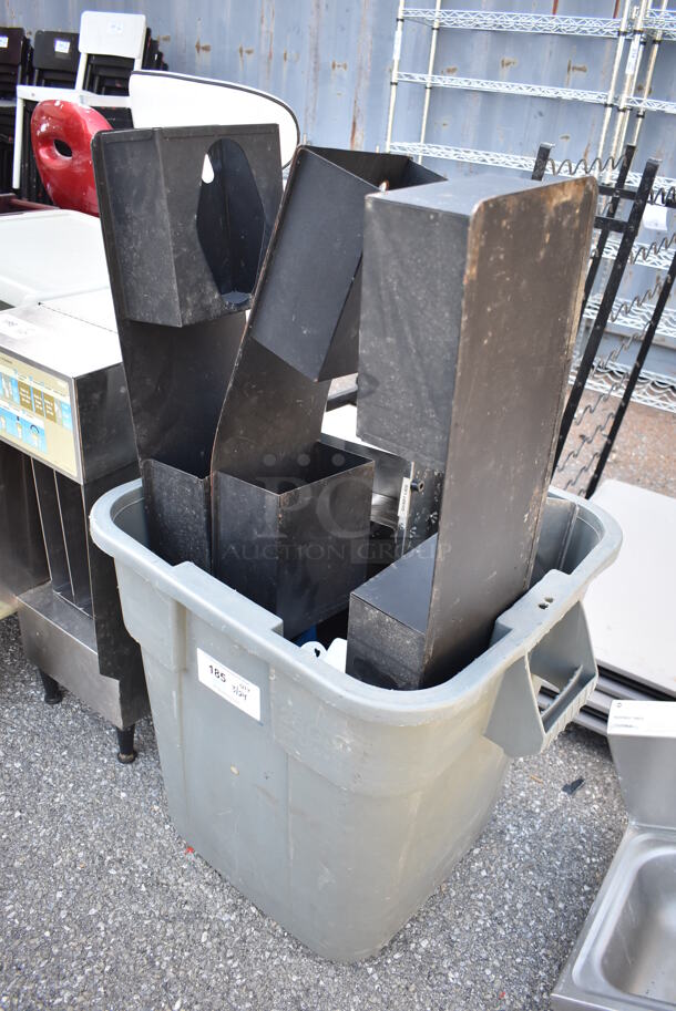 ALL ONE MONEY! Lot of Gray Poly Trash Can w/ Contents. 21x21x22 - Image 2 of 4