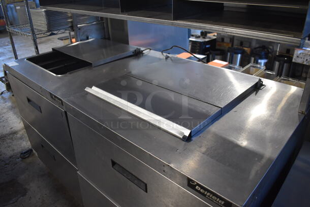 ALL ONE MONEY! Lot of 2 Delfield Stainless Steel Commercial Prep Table w/ 2 Drawers Connected w/ an Over Shelf. 115 Volts, 1 Phase. 64.5x34x55. Tested and Powers On But Does Not Get Cold - Image 3 of 11