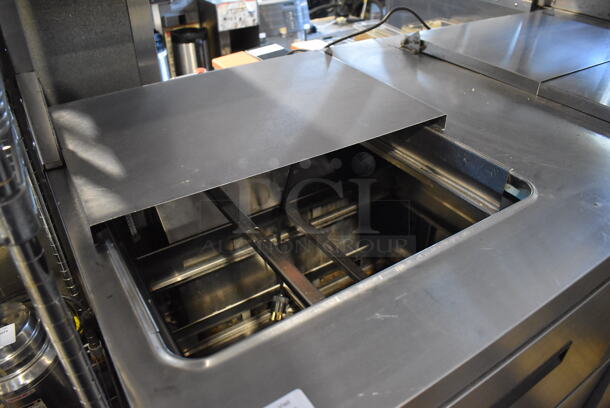ALL ONE MONEY! Lot of 2 Delfield Stainless Steel Commercial Prep Table w/ 2 Drawers Connected w/ an Over Shelf. 115 Volts, 1 Phase. 64.5x34x55. Tested and Powers On But Does Not Get Cold - Image 7 of 11