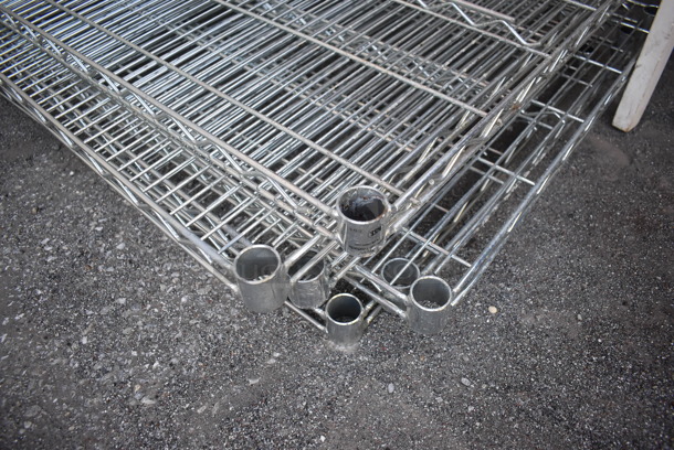 ALL ONE MONEY! Lot of 6 Chrome Finish Wire Shelves. 60x24x1.5 - Image 3 of 3