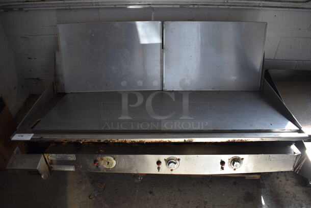 Keating 60BFLD Stainless Steel Commercial Countertop Natural Gas Powered Chrome Top Flat Top Griddle w/ Thermostatic Controls. 61x32x33 - Image 5 of 6