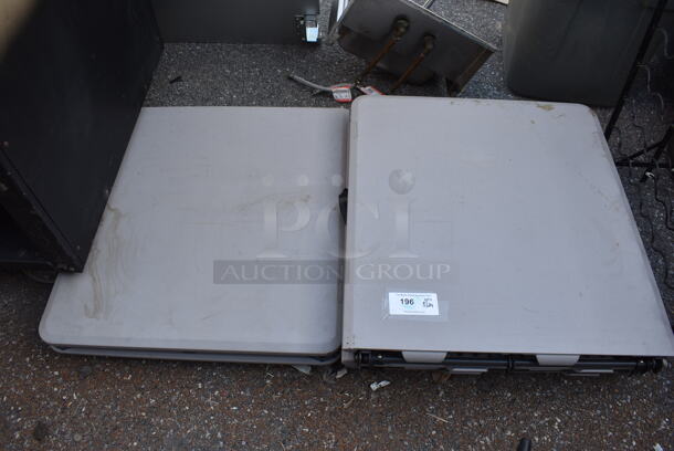 3 Gray Folding Tables. 30x28x4. 3 Times Your Bid!