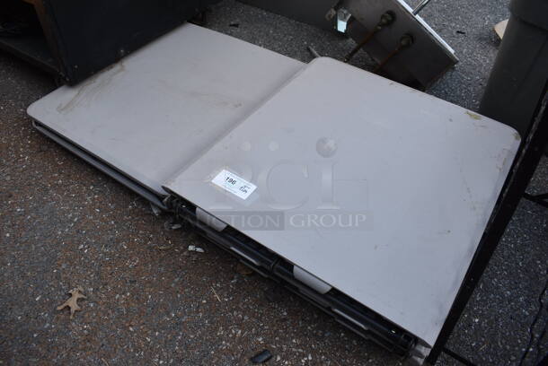 3 Gray Folding Tables. 30x28x4. 3 Times Your Bid! - Image 3 of 3