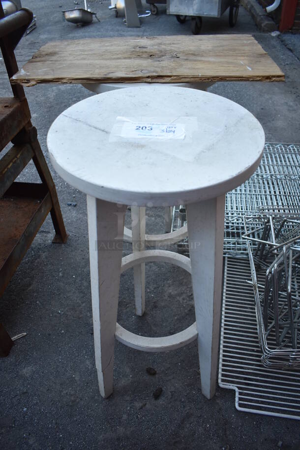 2 White Stools. 14x14x30. 2 Times Your Bid!