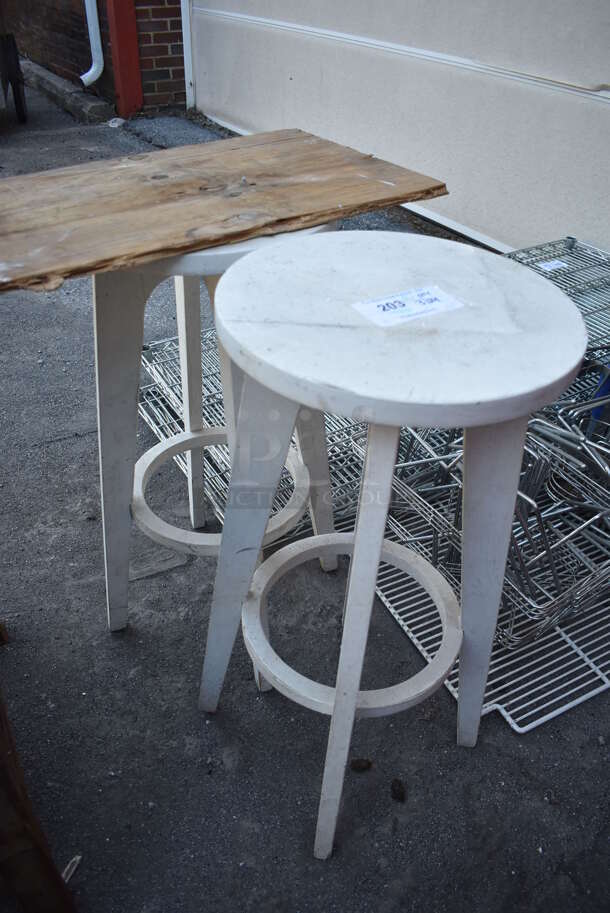 2 White Stools. 14x14x30. 2 Times Your Bid! - Image 2 of 3