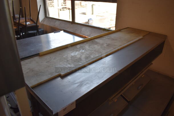 Delfield Stainless Steel Commercial Sandwich Salad Prep Table Bain Marie Mega Top w/ 4 Drawers and Over Shelf on Commercial Casters. 115 Volts, 1 Phase. 64x32x57. Tested and Working! - Image 6 of 8