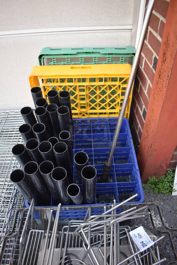 ALL ONE MONEY! Lot of Various Items Including Metal Pizza Pie Racks, Chafing Dish Frames, Poly Dish Caddy - Image 3 of 5