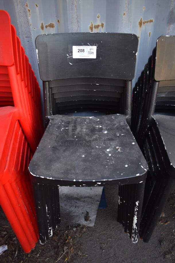 8 Black Poly Dining Height Chairs. 18x20x32.5. 8 Times Your Bid!
