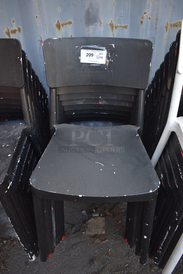 8 Black Poly Dining Height Chairs. 18x20x32.5. 8 Times Your Bid!