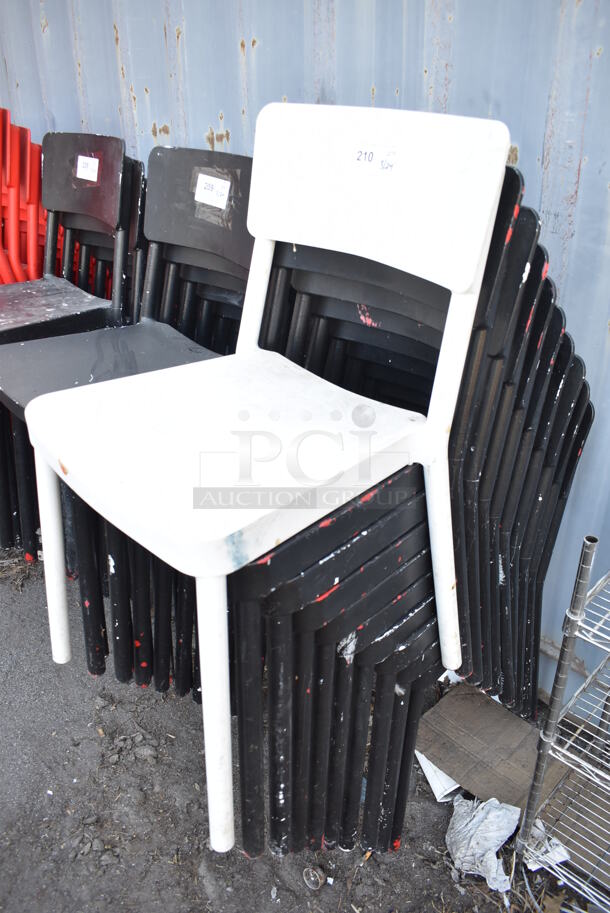 10 Poly Dining Height Chairs; 9 Black and 1 White. 18x20x32.5. 10 Times Your Bid! - Image 2 of 4