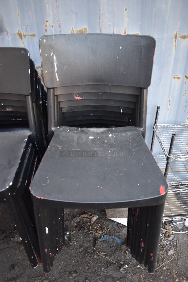10 Poly Dining Height Chairs; 9 Black and 1 White. 18x20x32.5. 10 Times Your Bid! - Image 3 of 4