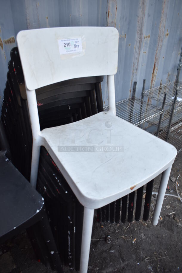 10 Poly Dining Height Chairs; 9 Black and 1 White. 18x20x32.5. 10 Times Your Bid! - Image 4 of 4