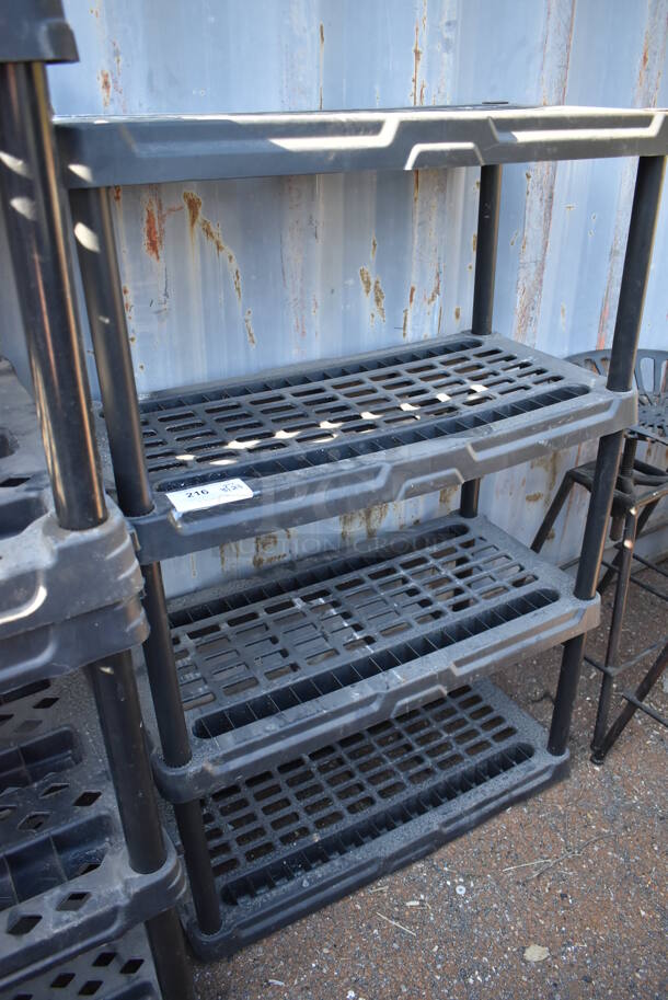 Black Poly 4 Tier Shelving Unit. 36x18x55 - Image 1 of 4
