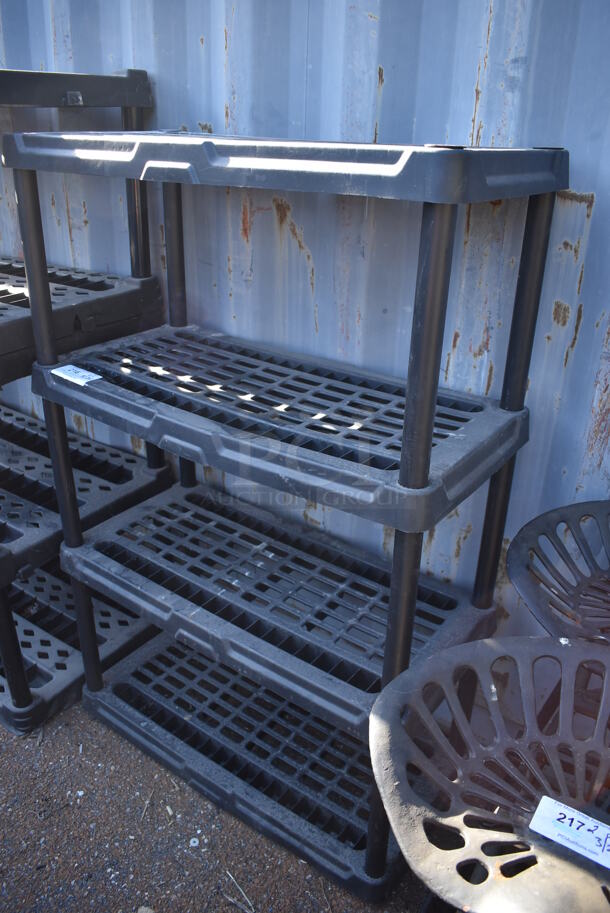 Black Poly 4 Tier Shelving Unit. 36x18x55 - Image 4 of 4