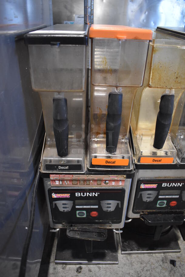 2015 Bunn MHG Stainless Steel Commercial Countertop 2 Hopper Coffee Bean Grinder w/ Metal Brew Basket. 120 Volts, 1 Phase. 9x17x29. Tested and Working! - Image 1 of 8