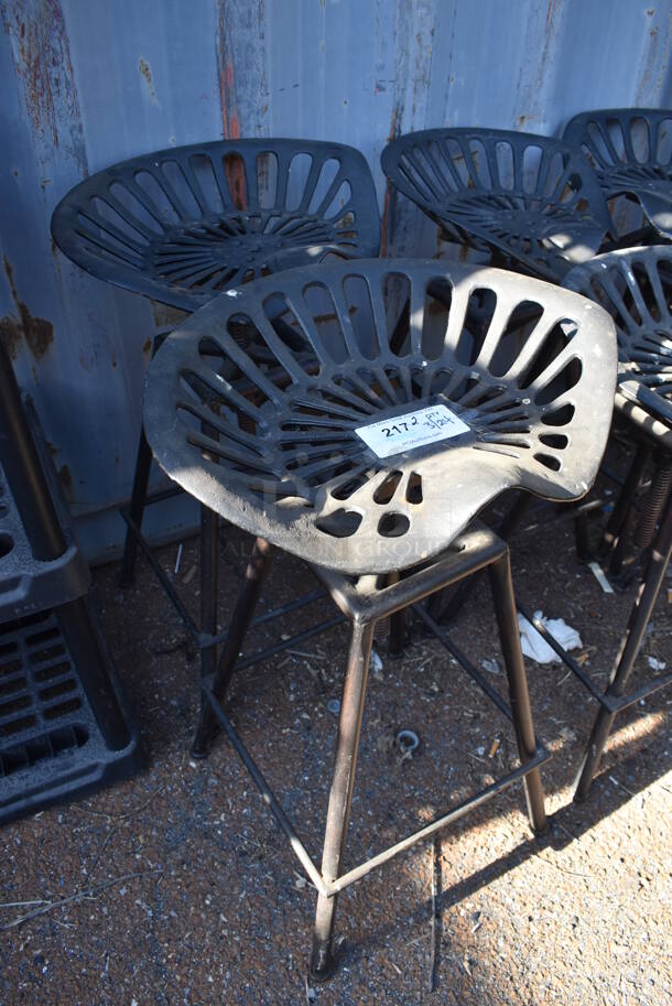 2 Black Metal Stools. 20x15x32. 2 Times Your Bid! - Image 2 of 3