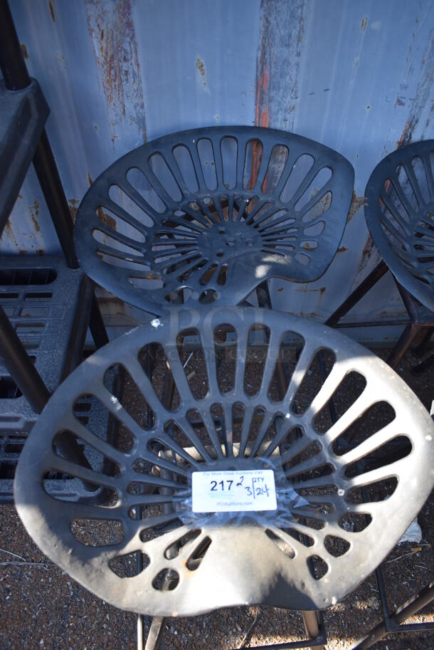 2 Black Metal Stools. 20x15x32. 2 Times Your Bid! - Image 3 of 3