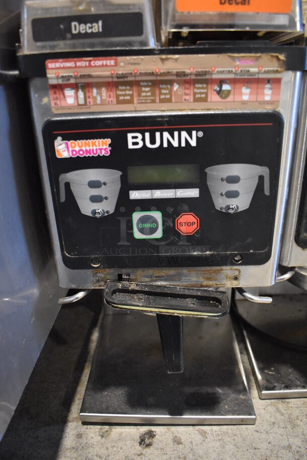 2015 Bunn MHG Stainless Steel Commercial Countertop 2 Hopper Coffee Bean Grinder w/ Metal Brew Basket. 120 Volts, 1 Phase. 9x17x29. Tested and Working! - Image 4 of 8