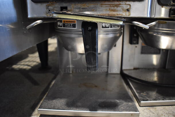 2015 Bunn MHG Stainless Steel Commercial Countertop 2 Hopper Coffee Bean Grinder w/ Metal Brew Basket. 120 Volts, 1 Phase. 9x17x29. Tested and Working! - Image 5 of 8