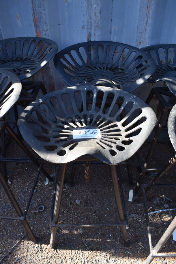 2 Black Metal Stools. 20x15x29. 2 Times Your Bid!