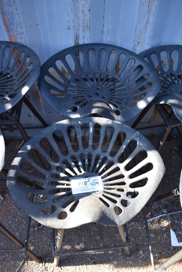 2 Black Metal Stools. 20x15x29. 2 Times Your Bid! - Image 2 of 3