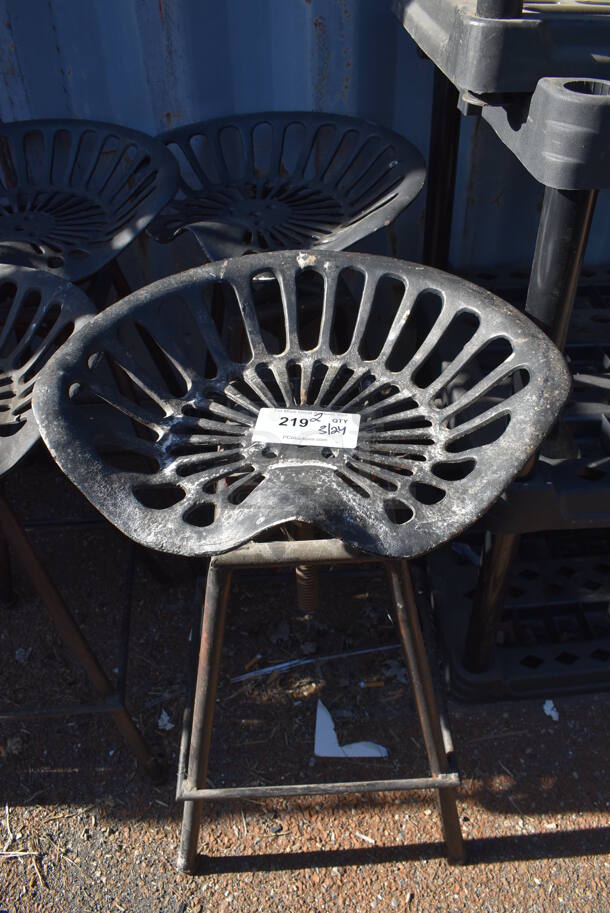 2 Black Metal Stools. 20x15x31. 2 Times Your Bid!