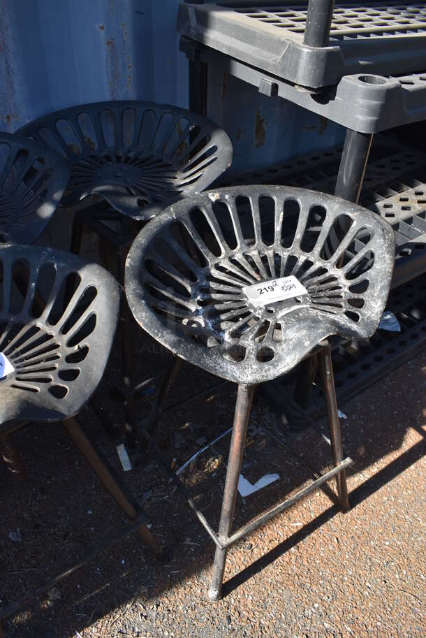 2 Black Metal Stools. 20x15x31. 2 Times Your Bid! - Image 3 of 3