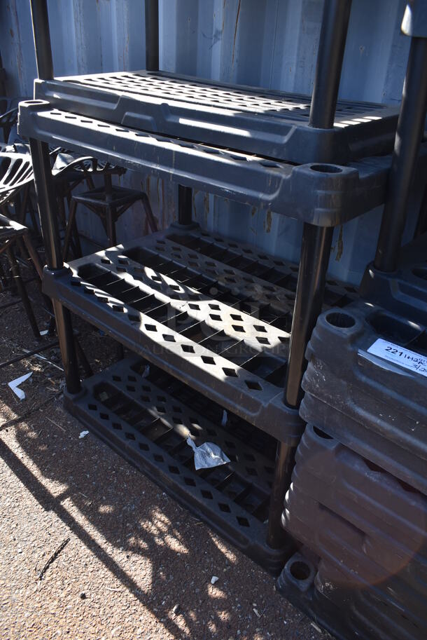 2 Black Poly Shelving Units; Two Tier and Three Tier. 36x18x36, 36x24x39. 2 Times Your Bid! - Image 3 of 3