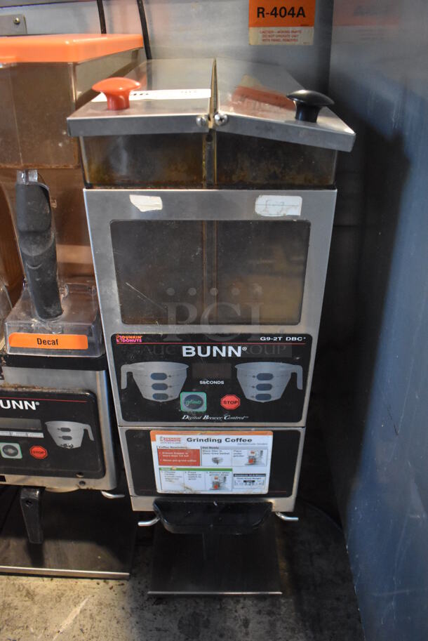 Bunn G9-2T DBC Stainless Steel Commercial Countertop 2 Hopper Coffee Bean Grinder. 120 Volts, 1 Phase. 8.5x18x28. Tested and Working! - Image 1 of 7