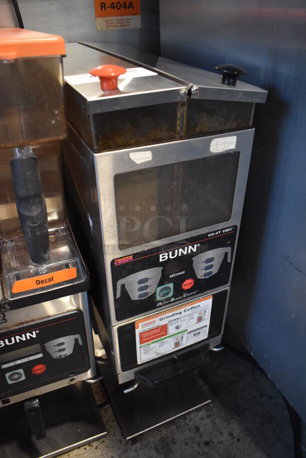 Bunn G9-2T DBC Stainless Steel Commercial Countertop 2 Hopper Coffee Bean Grinder. 120 Volts, 1 Phase. 8.5x18x28. Tested and Working! - Image 2 of 7